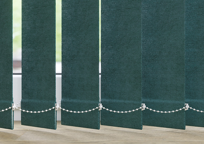 Flori Faux Suede (Blackout), Deep Teal - Vertical Blind Slats - Image 3